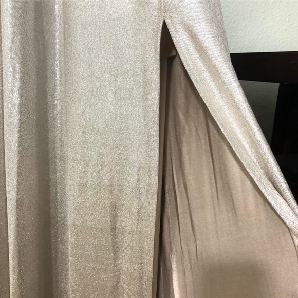 Lulus Light Gold Flutter Sleeve Maxi Dress - Picture 4 of 9